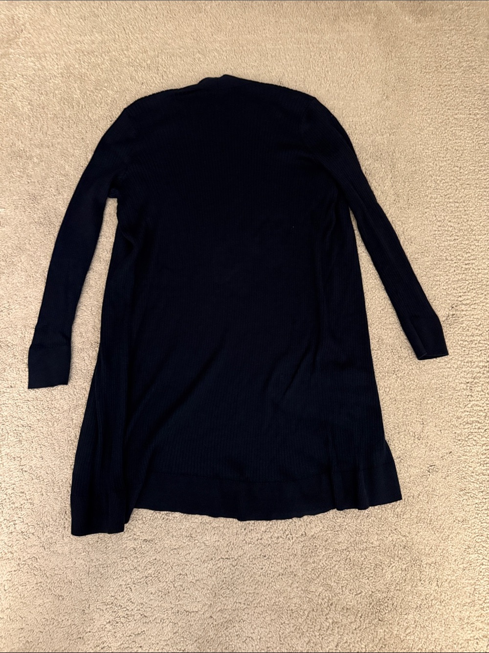 LOFT Navy Open-Front Ribbed Cardigan - Picture 5 of 5